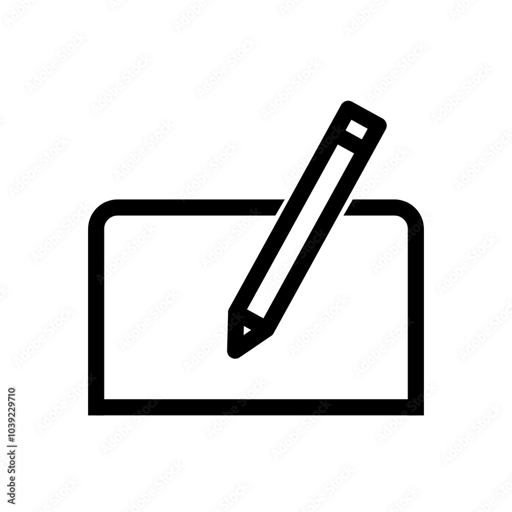 Pen field icon in black, outline style and transparent background Pen field icon in black, outline style and transparent background