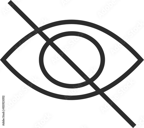 Sensitive Content, Eye crossed icon vector symbol. hidden pictogram. hide password or information, blind view. this object contains sensitive content which some people may find offensive or disturbing