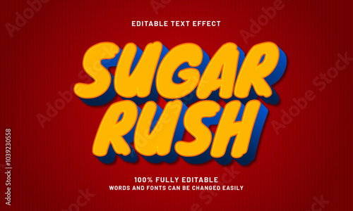 sugar rush editable text effects with a smart and kids theme