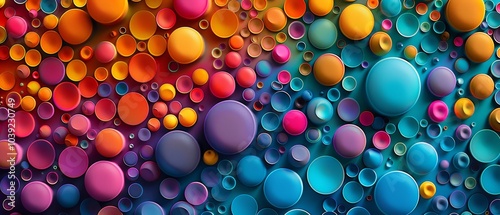 Vibrant Polka Dot Pattern in Various Colors and Sizes