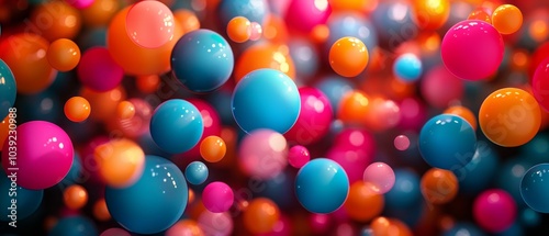 Colorful Polka Dot Background with Vibrant Spheres