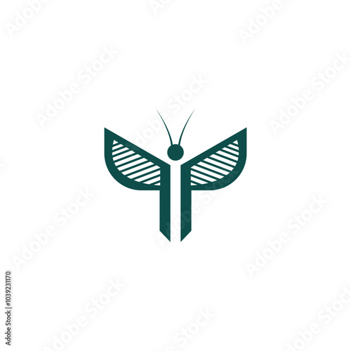 butterfly golf logo design illustration