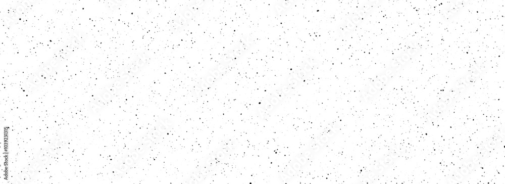Black speckle seamless texture. Distress grunge grain dot background. Gritty dirt splash repeated pattern. Splattered grit overlay with drops, specks, flecks. Scuff weathered noise pattern. Vector