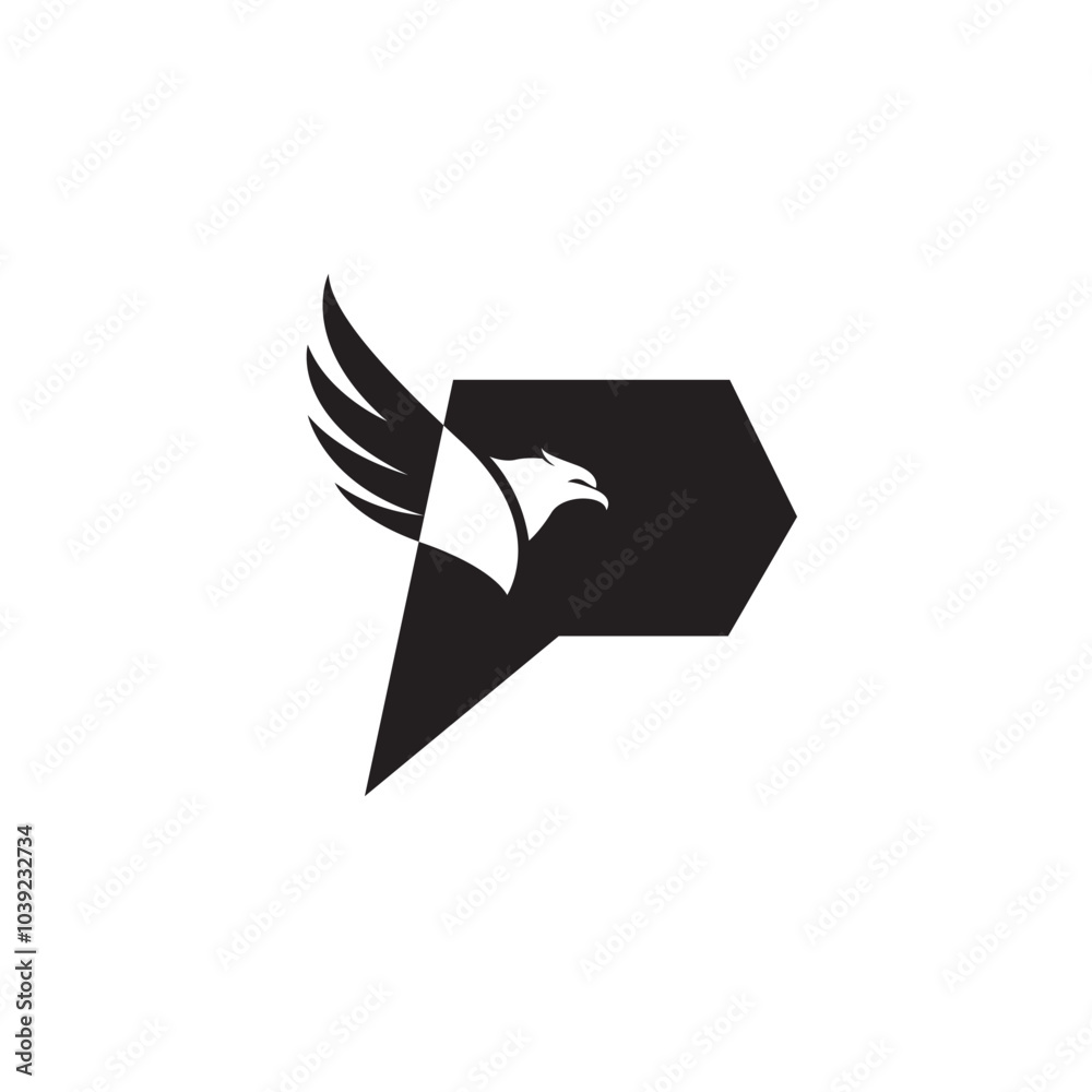 Obraz premium pixel eagle logo design icon illustration