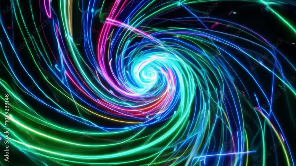 Vivid Neon Swirl Creating a Hypnotic Energy Vortex with Bright Colorful Light Trails Vivid Neon Swirl Creating a Hypnotic Energy Vortex with Bright Colorful Light Trails