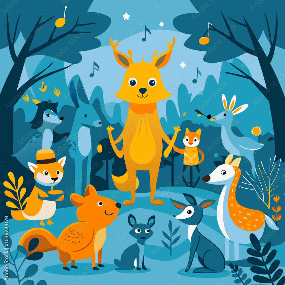 Naklejka premium animal forest