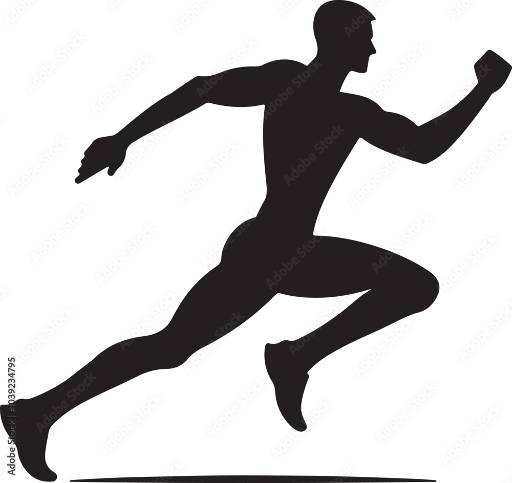 Running men silhouette logo or icon vector illustration Running men silhouette logo or icon vector illustration