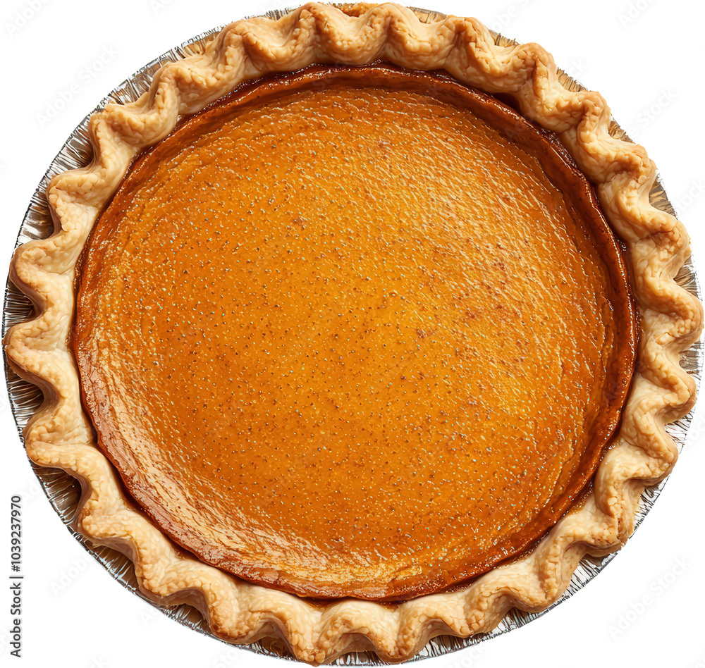 A perfectly baked pumpkin pie. A perfectly baked pumpkin pie.