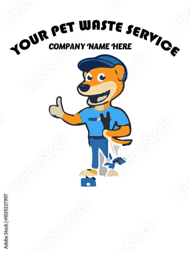 Create a business logo for a pet waste removal .Clean up after your pet. Outline logo template with hygienic dog waste bag with poop icon.