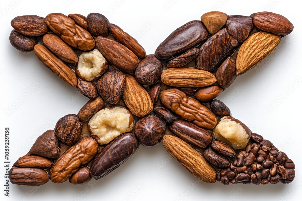 Obraz premium Letter X Made From Assorted Nuts and Beans