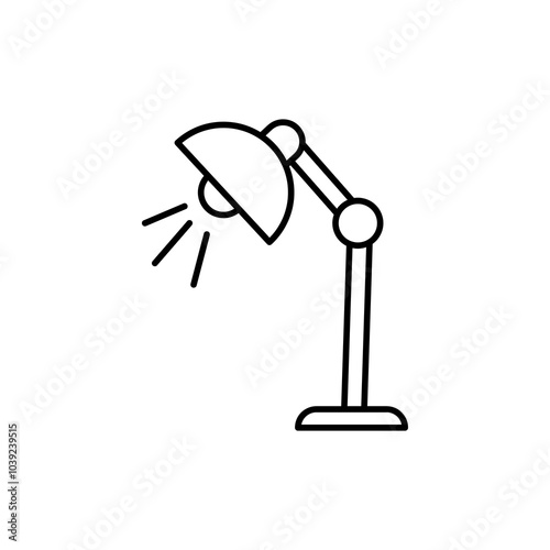 Desk lamp outline icon. Table lamp simple linear illustration for web and app..eps