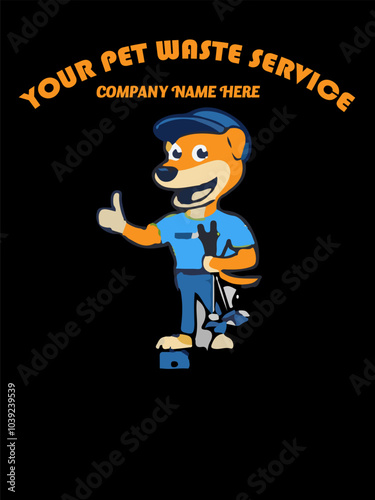 Create a business logo for a pet waste removal .Clean up after your pet. Outline logo template with hygienic dog waste bag with poop icon.