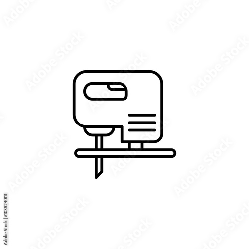 Electric jig saw vector icon. simple flat black linear illustratio for web and app..eps