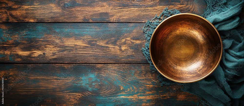 Empty Bowl on Rustic Wooden Table Empty Bowl on Rustic Wooden Table