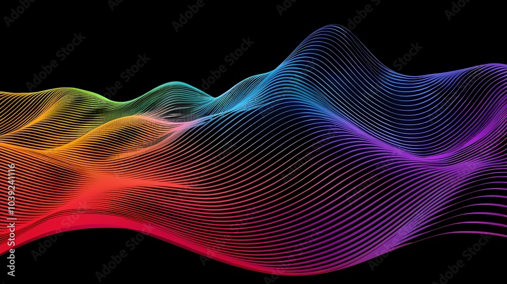digital technology colorful gradient wave grid line poster background digital technology colorful gradient wave grid line poster background