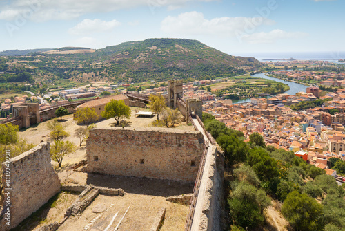 Panoramic view of Bosa from Malaspina Castle