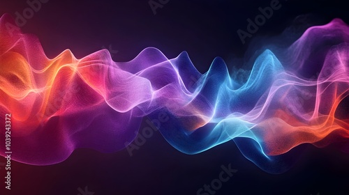 Vibrant Colorful Abstract Sound Waves Fluid Gradient Digital Motion Background