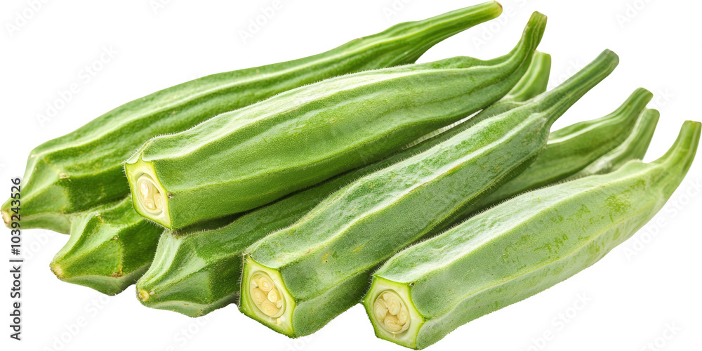 Fresh green okra pods Fresh green okra pods