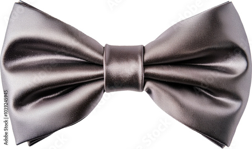 Gray satin bow tie