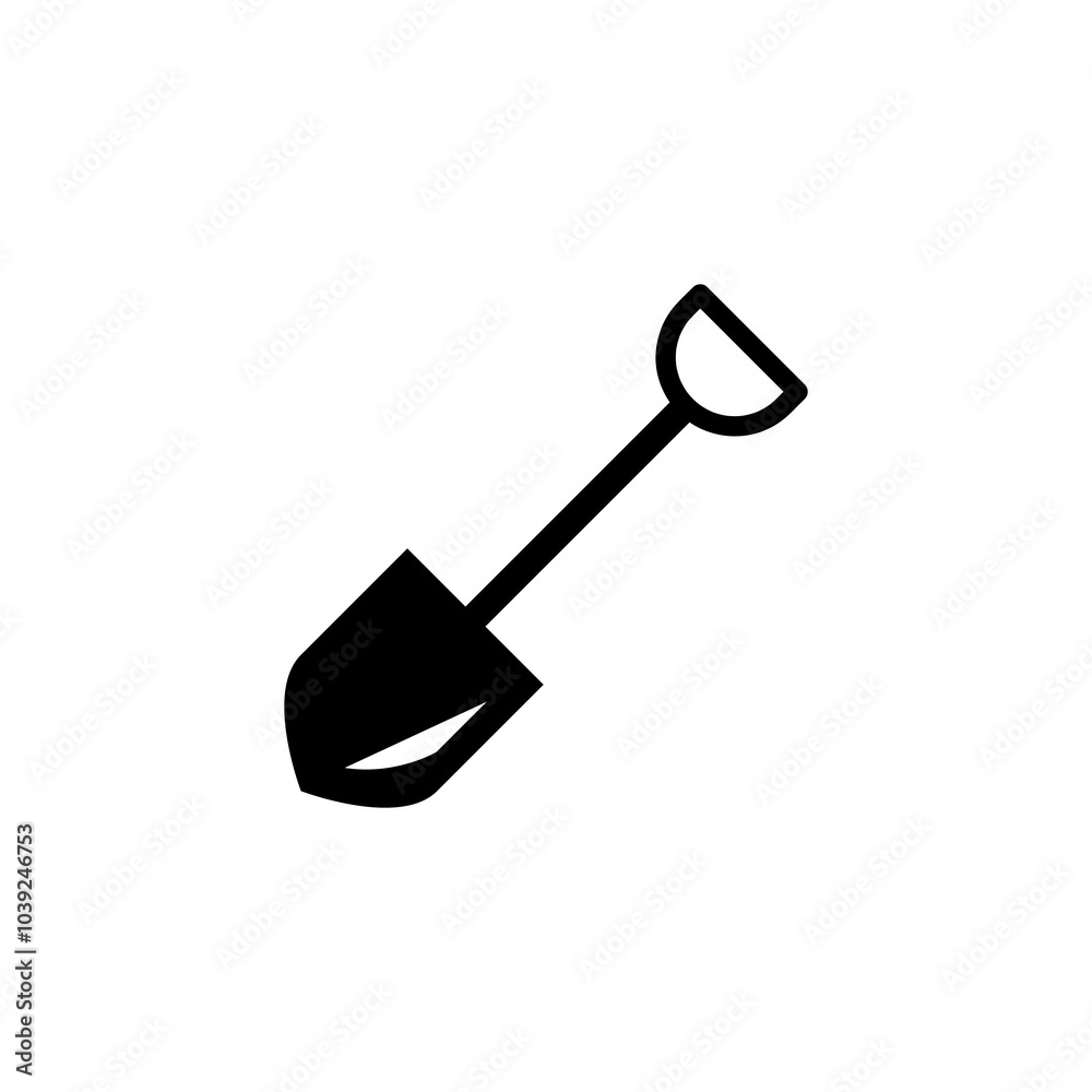 Shovel vector icon simple flat black trendy style illustration for web and app..eps Shovel vector icon simple flat black trendy style illustration for web and app..eps