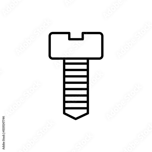 Bolt, screw flat line icon, simple flat black linear illustration for web and app..eps