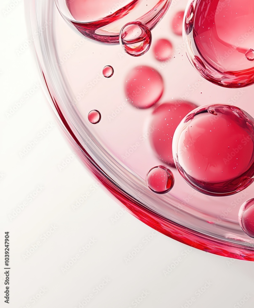 Red liquid bubbles Red liquid bubbles