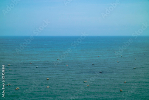 Obraz na plátne OCEAN HORIZON LINE IN SUMMER