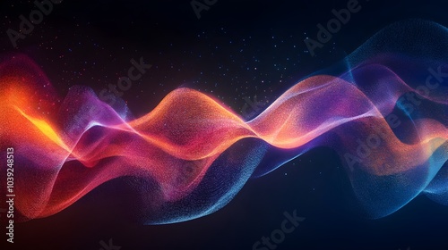 Captivating Colorful Abstract Sound Waves Flowing with Dynamic Energy and Digital Elegance
