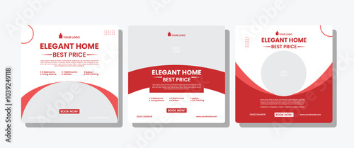 real estate or property social media template with photo space area