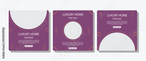 real estate or property social media template with photo space area