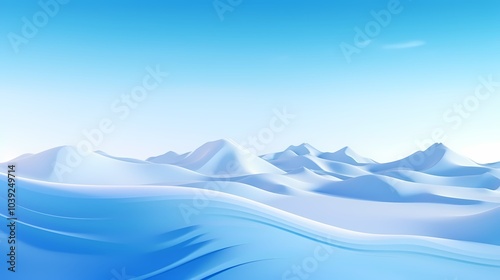 digital technology blue abstract wave mountains poster background