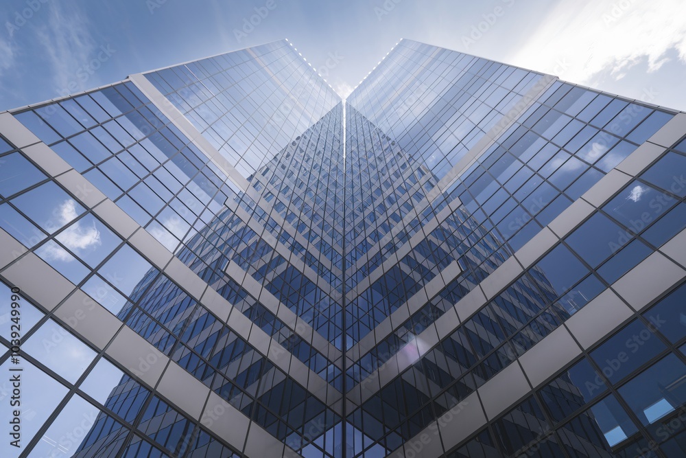 a modern, high-rise office building a modern, high-rise office building