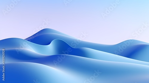 digital technology blue abstract wave mountains poster background