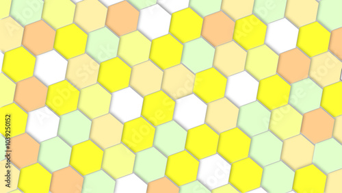 Soft pastel hexagons create a calming abstract background, Abstract futuristic luxurious digital geometric technology hexagon background