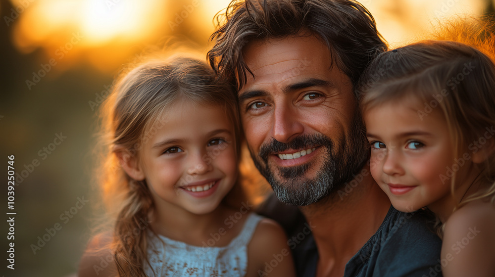 Portrait of Father and daughters Portrait of Father and daughters