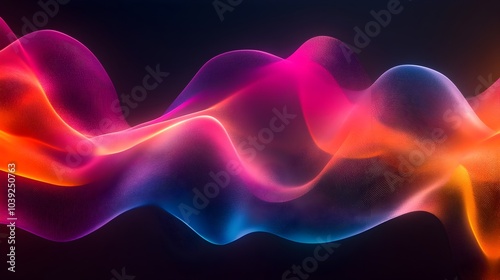 Vibrant Flowing Colorful Abstract Sound Wave Energetic Digital Art Backdrop