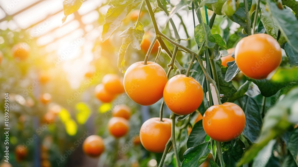 An agricultural robot harvesting fruits in a high-tech greenhouse, equipped with AI sensors to detect ripeness and ensure efficient, damage-free picking An agricultural robot harvesting fruits in a high-tech greenhouse, equipped with AI sensors to detect ripeness and ensure efficient, damage-free picking