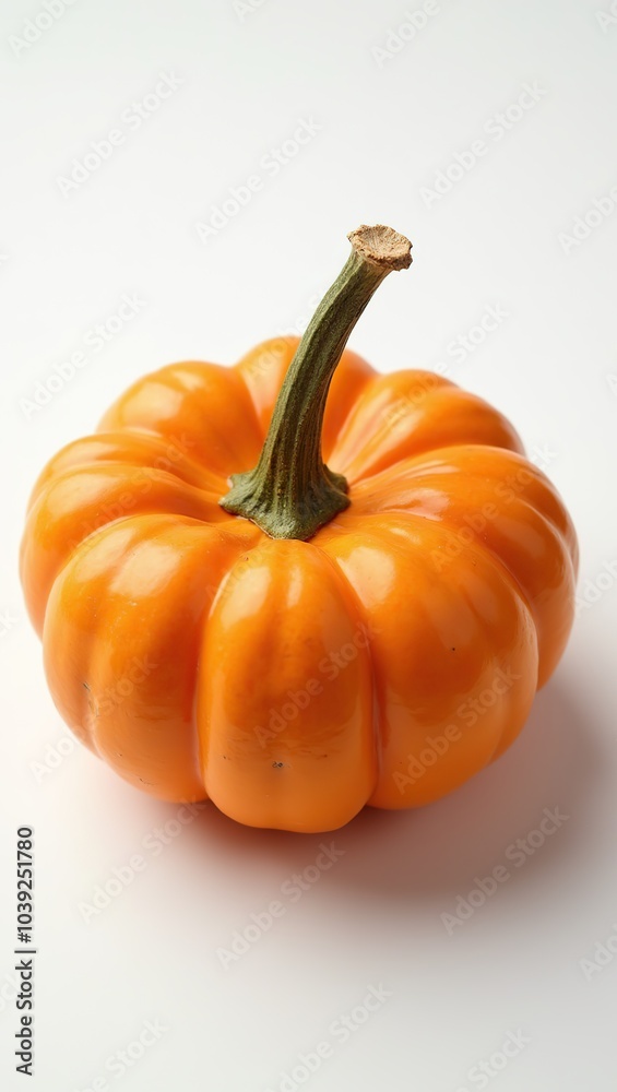 Obraz premium Close-up of orange pumpkin on a white background