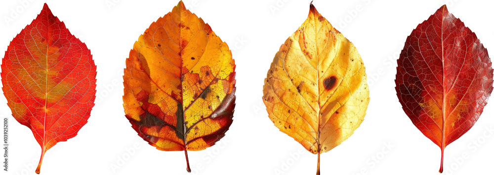 Obraz premium Autumn leaves in shades of red and yellow