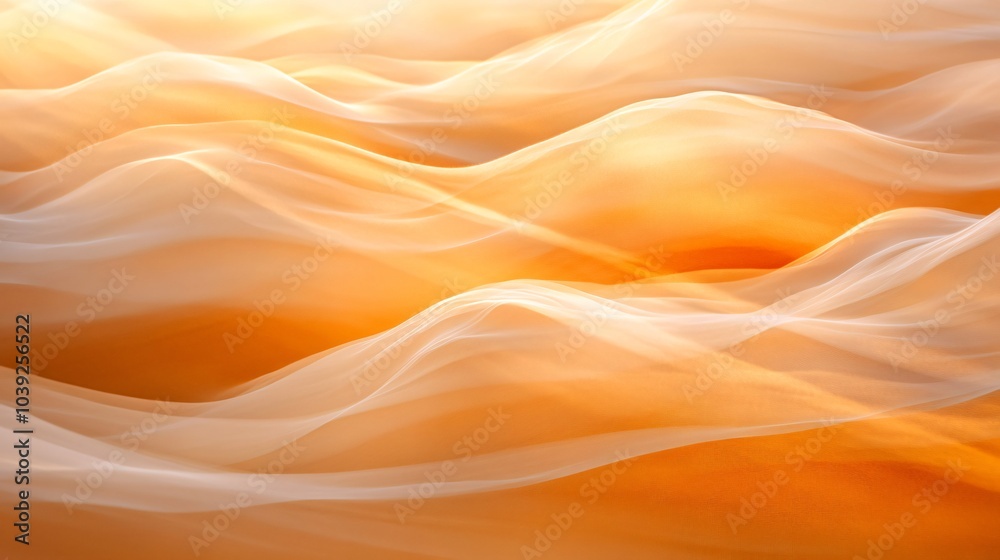 Abstract orange and white fabric texture background with soft folds and waves. Abstract orange and white fabric texture background with soft folds and waves.