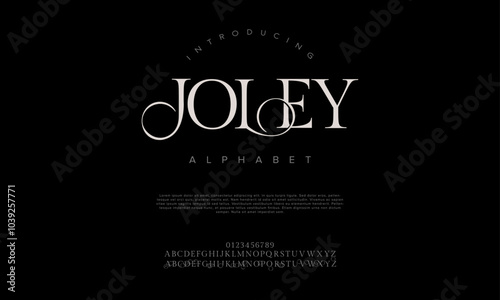 Joley typography beauty fashion elegant minimalist serif italic fonts decorative wedding vintage retro logos. Minimal luxury font alphabet logo. Vector illustration