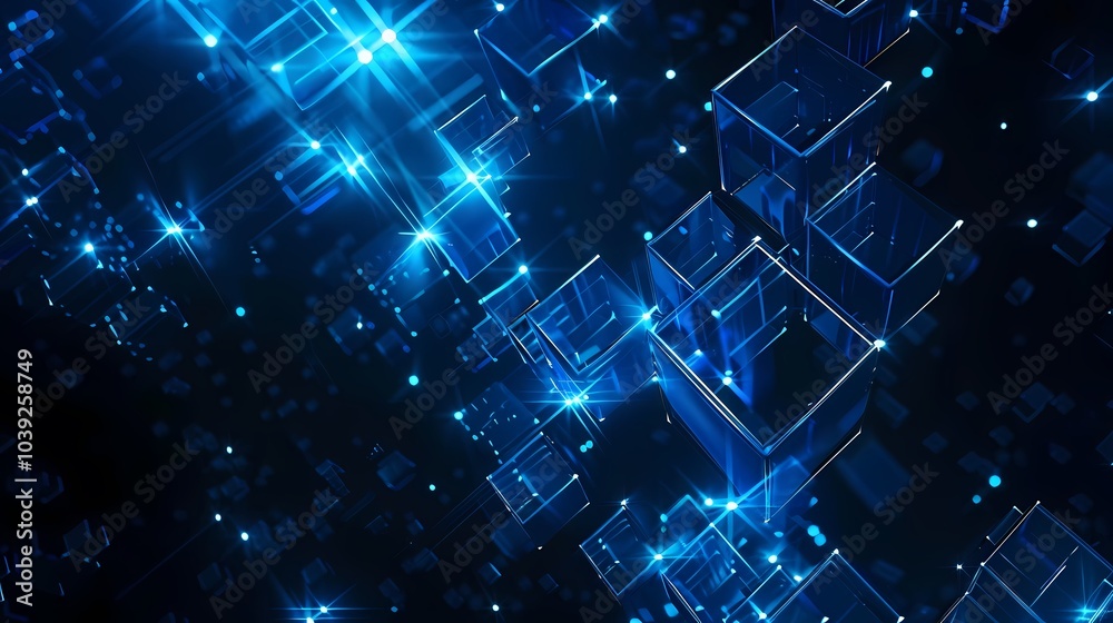digital technology abstract blue glowing cube poster background
digital technology abstract blue glowing cube poster background