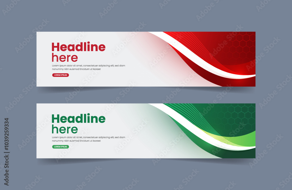 Naklejka premium Set of abstract horizontal background template