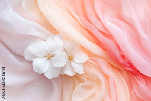 flower on a vase with pastel colors with shadows on a minimalist room 