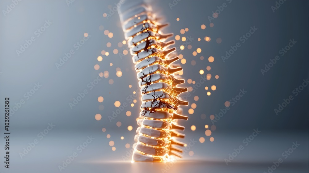 Glowing Holographic Depiction of Spinal Damage from Repetitive Lifting Glowing Holographic Depiction of Spinal Damage from Repetitive Lifting