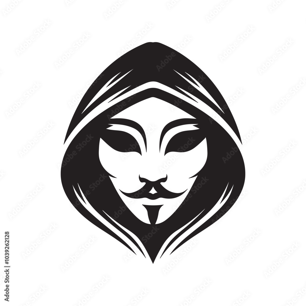 Hacker Mask Silhouette Vector Illustration - Perfect for Graphic Design Projects Hacker Mask Silhouette Vector Illustration - Perfect for Graphic Design Projects