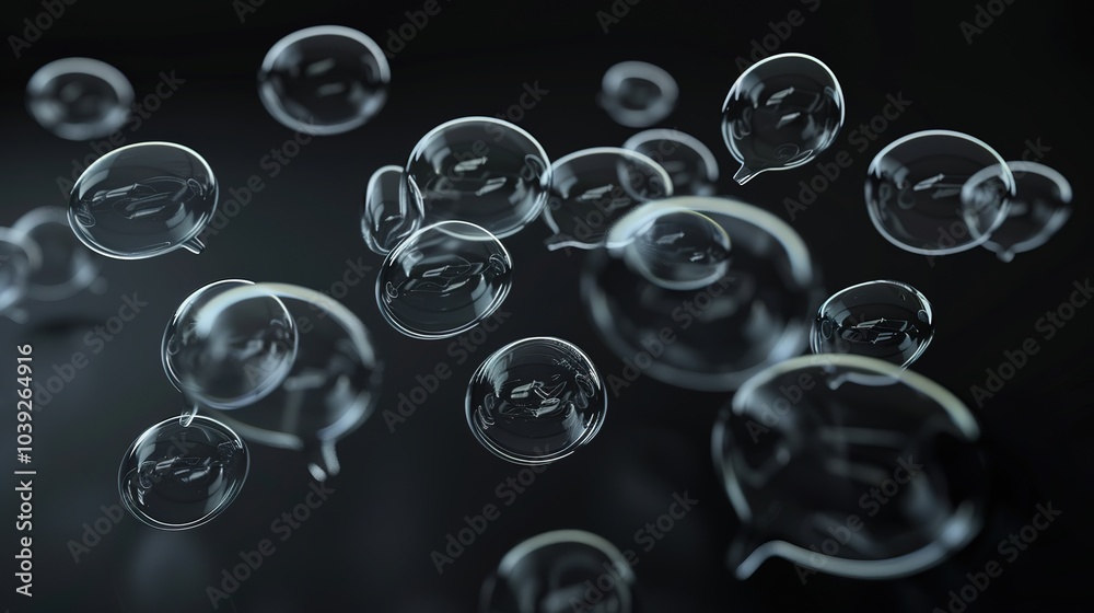 Glass Speech Bubbles - a modern and transparent visual. The glass effect creates a sleek and contemporary communication theme. Glass Speech Bubbles - a modern and transparent visual. The glass effect creates a sleek and contemporary communication theme.