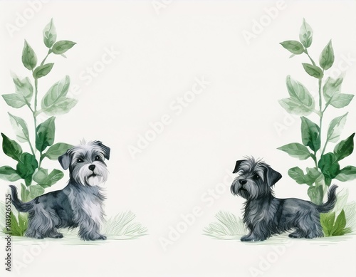 Wallpaper Mural シュナウザー　背景　フレーム　素材 Torontodigital.ca