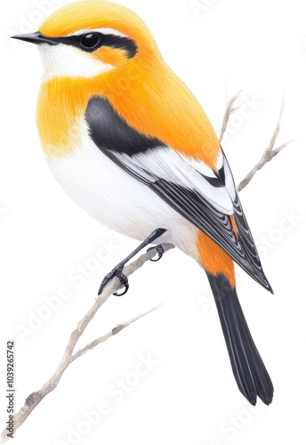 Colorful bird perched on branch