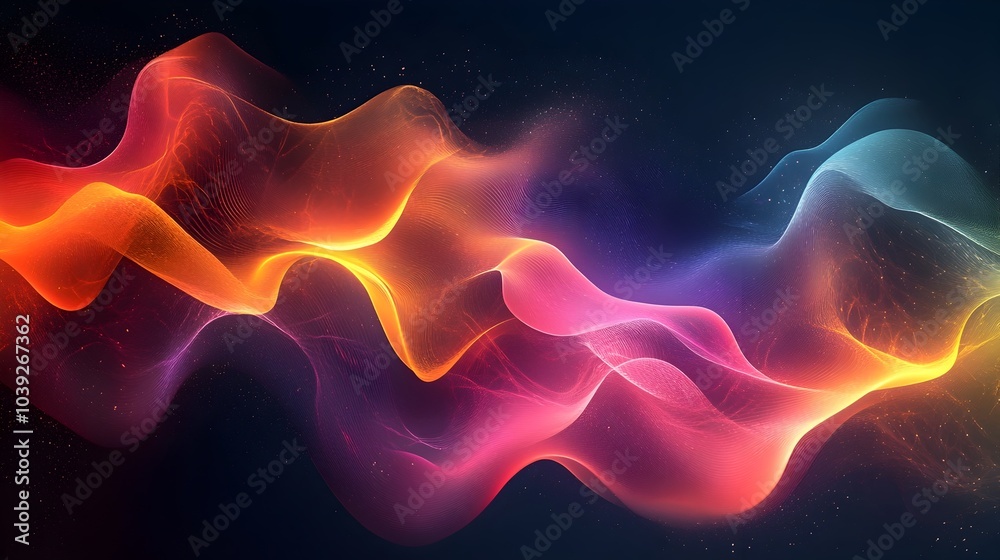 Fototapeta premium Captivating Chromatic Waves of Digital Luminescence and Motion